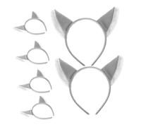 IWOWHERO 6 pièces Bandeaux Animaux avec Oreilles de Loup Doux et Légers Accessoire de Fête pour Garçon Fille et Adultes Bandeau Tête Jungle pour Carnaval et Anniversaire