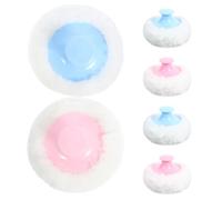 IWOWHERO 6 Pièces Body Powder Puff Set Soft Plush Powder Applicator With Handle For Face And Body Portable Travel And Diaper Bag Essential Hypoallergenic