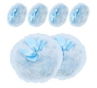 IWOWHERO 6 pièces Lot de Houppettes Poudre Corps Douces et Rondes avec Nœud Décoratif pour Application Uniforme et Confort