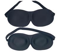 IWOWHERO 6 pièces Masque de Sommeil Stéréoscopique sans Nez Cache Œil Occultant pour Voyage et Nuit Multicolores Noir Bleu Cyan Rose