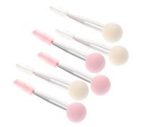 IWOWHERO 6 pièces Pinceaux Maquillage Multifonctions Double-embout Brosse Sourcils et Mascara avec Applicateur Éponge Pour Fond de Teint et Correcteur Lot Blanc et Rose