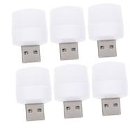 IWOWHERO 6 pièces Veilleuses LED USB Portables Lampe de Nuit Chaude Compacte pour Chambre Bureau Couloir Intensité Variable Alimentation USB