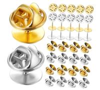 IWOWHERO 60 ensembles Pin avec Fermoir et Plat Attaches Sécurisées pour Badge Émaillé Accessoires DIY pour Bijoux et Broches Or