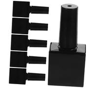 IWOWHERO 6Pièces Bouteilles de Vernis à Ongles Verre Rechargeables pour Gel Petites Bouteilles Vides Noires pour Salon et Usage Personnel