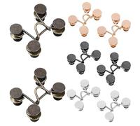 IWOWHERO 8 ensembles Set de Boucles Métalliques Ajustables pour Jeans Clip Serrage Sans Couture Réglage Précis Multi-couleurs Résistant et Réutilisable