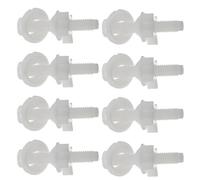 IWOWHERO 8 Pièces Kit Fixation Abattant Wc Visserie Plastique Blanche pour Siège Toilette Ancien Accessoires de Remplacement Faciles à Monter Compatible Large Gamme