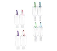 IWOWHERO 8 pièces Lot de Bouteilles de Voyage Étanches avec Mousquetons Flacons Spray Rabat pour Cosmétiques Lotions Shampooing Faciles à Transporter pour Randonnée et Couleur Aléatoire