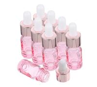 IWOWHERO 8 pièces Lot de Flacons Compte-gouttes Verre Rose Doré Semi-transparent Étanches pour Huiles Essentielles Voyage et Extérieur