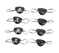 IWOWHERO 8 Pièces Masque Pirate Halloween avec Motif Crâne Cache Œil Élastique Cosplay Costume et Adulte Accessoire pour Fête et Spectacle