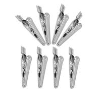 IWOWHERO 8 pièces Pinces Alligator Électriques Inoxydable Jeu de Clips de Test Rapides et Résistants Corrosion Pinces de Serrage Électriques Petites pour Connexions Temporaires Fiables