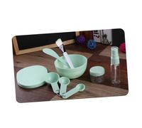 IWOWHERO 9 pièces Kit Masque Visage Vert Bol Mélange Spatule Pinceau Éponge Pulvérisateur Jarre et Jauges pour Soin Facial DIY Matériel Plastique et Portable
