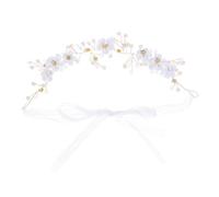 IWOWHERO Accessoire Mariage Tresse Main Élégant Doré pour Femmes Cérémonie et Photoshoot -tête Nuptial Ajustable avec Détails Délicats pour Mariée Raffinée