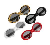 IWOWHERO Accessoires Photo Lunettes de Soleil pour Animaux 4pcs PC rétro Style avec Protection UV pour Cosplay et Sorties en Plein air adaptés aux Chiens et Chats Petits