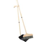 IWOWHERO Balai à Poils Souples en Bois Massif Pelle à Poussière Stable Manches Longs Kit de Nettoyage 2 Pièces pour Maison et Bureau Balayage Sols et Tapis Accessoire Pratique