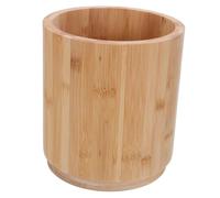 IWOWHERO Bamboo Utensil Holder Rotating Fork And Chopsticks Organizer Kitchen Counter Storage Natural Wood Grain Design