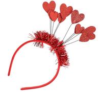 IWOWHERO Bandeau Cheveux Saint-valentin Forme Cœur Rouge Paillettes, Accessoire Coiffure Femme Fête Carnaval, Bandeau Délicat Décor de Carnaval, Accessoire Costume Chic, Tenue Fête Femme