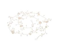 IWOWHERO Bandeau de Mariage Tressé 1 Mètre, Vigne de Cheveux Dorée en Cuivre Fleurs en Perles Artificielles à Cinq Pétales, Accessoire pour Demoiselle D’honneur et Coiffure de Mariée,