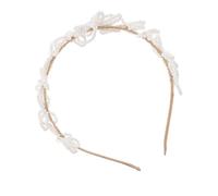 IWOWHERO Bandeau de Perles de Mariage Coiffe de Mariée en Perles Imitée et Cristaux 3d Fleur pour Bride Cérémonie Élégante