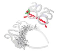 IWOWHERO Bandeau Nouvel An Argent pour Fête Thème Festival Accessoire Léger Résistant et Chic pour Cosplay et Photos