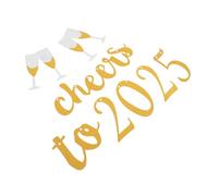 IWOWHERO Bannière de Décoration An Dorée Scintillante pour Fête Guirlande pour Maison Bureau et Mur Décoration Polyvalente pour Réveillon