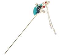 IWOWHERO Bâton Chinois Cheveux Éventail avec Gland Épingle Japonaise Légère pour Chignon Accessoire Coiffure Femme Style Traditionnel Asiatique