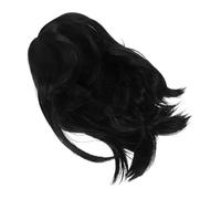 IWOWHERO Bob Wig Court Noir Naturel Perruque Bob Courte Style Champignon Confortable et Facile à Coiffer pour Cosplay Fêtes Dhalloween et Jeux de Rôle