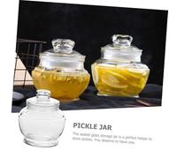 IWOWHERO Bocal Alimentaire Verre Transparent avec Couvercle Étanche pour Stockage Cornichons Céréales Cuisine Petite