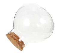 IWOWHERO Bocal Verre Rond Hermétique avec Bouchon Liège Pot Verre Transparent pour Plantes Vertes Terrarium Stockage Bonbons et Micro Paysage DIY
