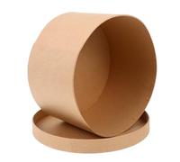 IWOWHERO Boîte à Biscuits Ronde en Papier Kraft 19X19X11 CM Ensemble de Contenants à Biscuits Légers et Solide Accessoire Pratique pour Pâtisserie et Conservation Alimentaire