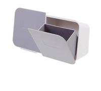 IWOWHERO Boîte à Cotons Démaquillants Murale Grise à Clapet, Support Multifonction pour Salle de Bain, Rangement Anti-poussière Compact pour Maquillage et Lingettes, Organisateur Mural