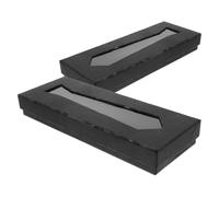 IWOWHERO Boîte À Cravates Homme 2Pcs En Carton Robuste Étui À Cravate Pour Voyage Et Rangement Boîte D’Emballage Cadeau Pour Modern Gentleman 9.06X3.35X1.26In