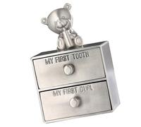 IWOWHERO Boîte à Dents de Lait Bébé Garçon Fille, Coffret à Bijoux Décoratif Vintage, Petite Boîte de Rangement pour Souvenirs Dentaires, Matériau Résistant pour Table, Présent Naissance