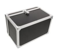 IWOWHERO Boîte à Outils Grosse Taille 30x18x19 Cm en Aluminium Revêtement Imperméable, Texture Peau de Requin Noire, Mallette de Rangement Multifonction Poignée Ergonomique, Résistante