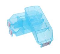 IWOWHERO Boîte à Remède Portable en Plastique Bleu 30 X 13,5 Cm avec 2 Séparateurs Amovibles, Bac de Rangement Empilable à Façade Ouverte pour Organisation Pharmaceutique et Usage