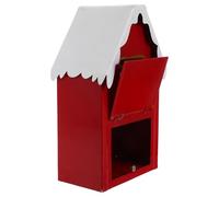 IWOWHERO Boîte Aux Lettres de Noël Métal Rouge Vintage Boîte Murale Suspendue pour Lettres Au Père Noël Décoration Rustique Résistante pour Cartes Cadeaux et Fêtes