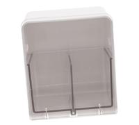 IWOWHERO Boîte De Rangement Cosmétique Transparente à Deux Compartiments Organisateur Pratique Pour Cotons Et Accessoires Rangement Portable Anti-poussière Pour Bureau Et Salle De Bain