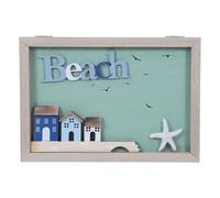 IWOWHERO Boîte de Rangement en Bois Nautique 6 Compartiments avec Couvercle - Organiseur Multifonction pour Bijoux, Sachets de Thé et Petits Objets - Coffret Décoratif pour Maison et