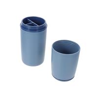 IWOWHERO Boîte de Rangement pour Brosse à Dents de Voyage Portable PP avec Compartiment pour Dentifrice Étui Multifonctionnel Pratique pour Camping École et Déplacements Couleur Gris-Bleu