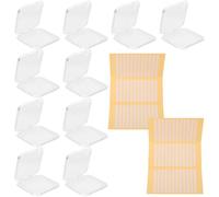 IWOWHERO Boîte de Rangement Transparente pour Faux Ongles en Plastique, Format Compact 7,5 X 7,5 X 16 Cm, 16 Compartiments 2 Bandes Adhésives Cristal, Étui Portable pour Salon de Beauté