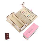 IWOWHERO Boîte en Bois Faite à Main pour Cartes de Versets Bibliques | Rangement Décoratif, Style Livre Vintage avec Croix Embossée, Thème Coloré, Coin Prière, Table de Chevet