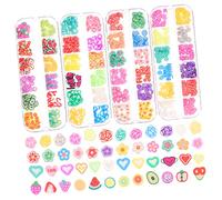 IWOWHERO Boîtes De Décorations Polymère Patches Pour Nail Art Et De Bijoux De Fruits Cœurs Et Roses