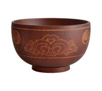 IWOWHERO Bol en Bois Sculpté Ethnique Grand Format 16 Cm en Jujubier Naturel Bol à Riz Traditionnel Tibétain Vaisselle Rétro pour Repas Maison et Restaurant et Lisse Vaisselle Bois