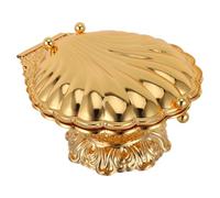 IWOWHERO Bol Fruitier Coquillage Décoratif Doré Plateau Snack Aéré sur Pied Élégant pour Table et Cuisine Multifonction pour Fruits Noix et Desserts