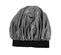 IWOWHERO Bonnet de Satiné Large et Élastique Bandeau Imperméable pour Bain Maquillage et Soin Visage Adapté à Toutes Noir