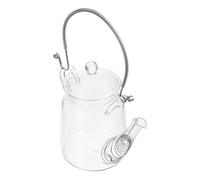 IWOWHERO Bouilloire en Verre Transparent 350 Ml Résistant Chaleur Poignée en Acier Inoxydable Récipient pour Eau Froide et Thé Chaud Usage Quotidien et Boissons Maison