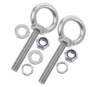 IWOWHERO Boulons à Œil en Acier Inoxydable M6X20 4 Pièces avec Écrous en Nylon Rondelles Plates et Ressorts Anti-Desserrage Fixation Murale Extérieure pour Levage à Suspendre et Ancrage