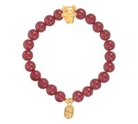 IWOWHERO Bracelet de L’année du Dragon à Perles Rouges, Alliage et Corde | Motif Dragon Cartoon, Décorations Scintillantes, Style Classique et Mode, pour Femmes et Hommes