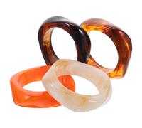 IWOWHERO Bracelets joncs acrylique géométriques 4 pièces semi-transparents pour femmes accessoires polyvalents adaptés aux fêtes et contextes professionnels
