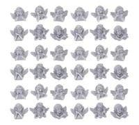 IWOWHERO Breloques Anges en Résine Argentées 60 Pcs, Accessoires de Bricolage pour Décoration Artisanale, Charms DIY pour Coque de Téléphone Portable et Création Bijoux, Style Aléatoire