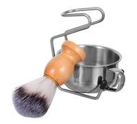 IWOWHERO Brosse à Barbe et Blaireau Bol à Savonnette, Support Robuste en Métal pour Rasage et Entretien de Barbe, Ensemble Complet pour Homme